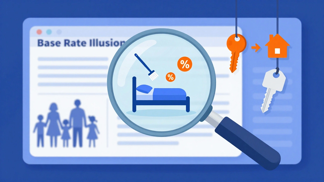 Conceptual illustration showing hidden fees and group size factors in accommodation costs.
