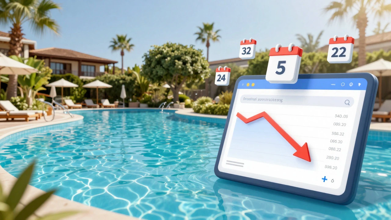 Conceptual image combining Turkish resort luxury with travel deal graphics