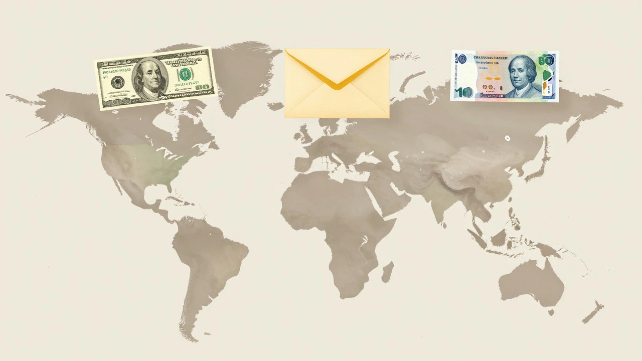 Illustration showing different tipping customs around the world.